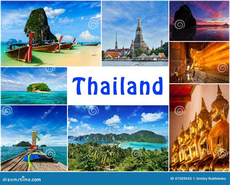Collage De Las Imágenes De Tailandia Imagen De Archivo Imagen De