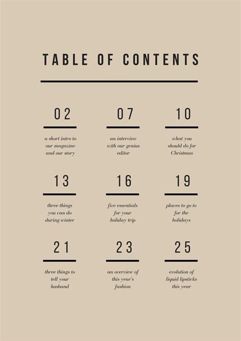 Free Online Table Of Contents Maker Design A Custom Table Of Contents