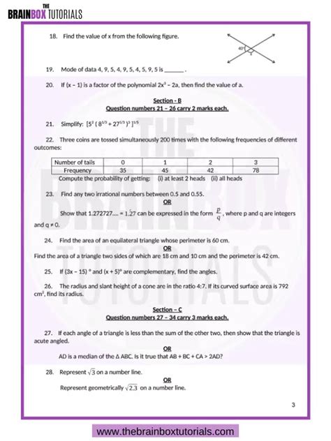 cbse class 9 mathematics sample paper for 2021 free pdf hot sex picture