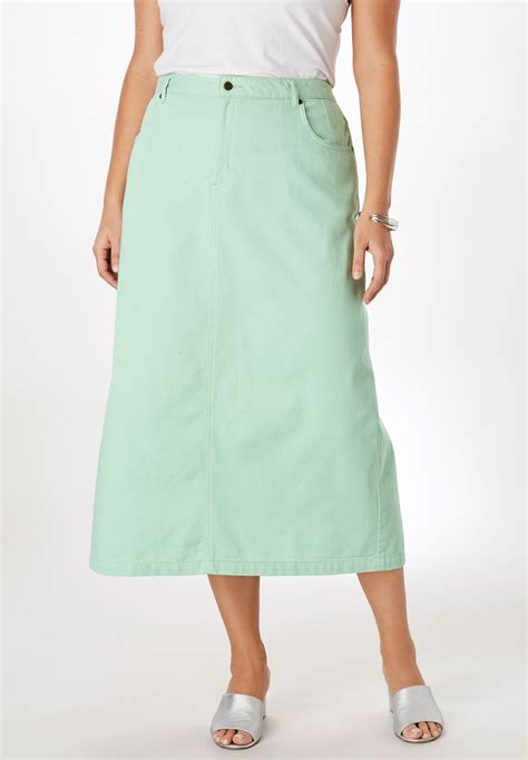 Jessica London Womens Plus Size Classic Cotton Denim Long Skirt Ebay