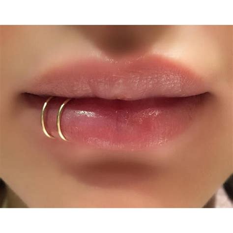 2019 Jewelry Piercing Lip Ring Handmade Gold Double Cuff Punk Lip