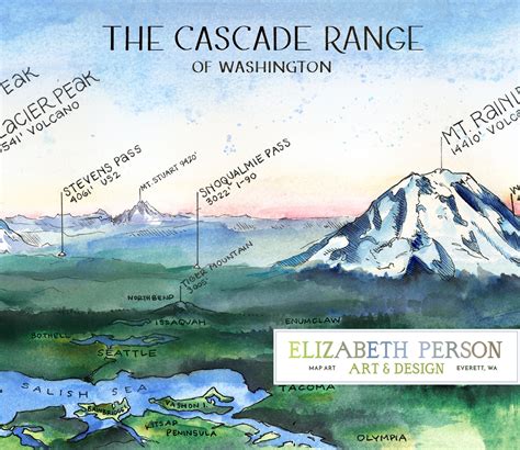 Washington Cascade Range Mountains Art Print Elizabeth Person Art