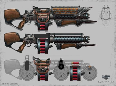 Artstation Shotgun Anatolii Leoshko Steampunk Weapons Sci Fi