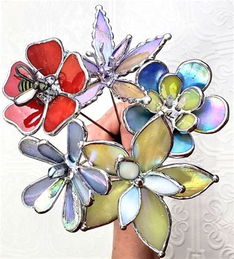 Stained Glass Flower Bouquet Etsy