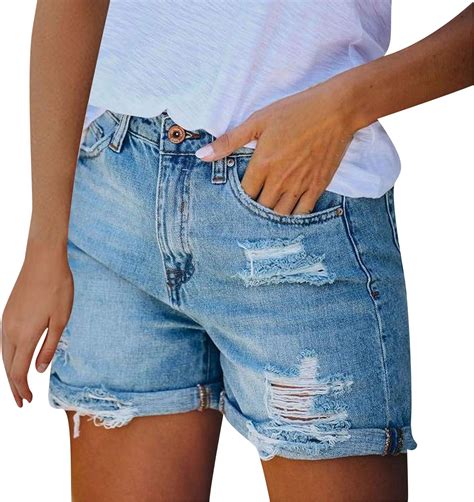 women s denim shorts denim shorts high waist stretch fashion jeans shorts summer casual hole