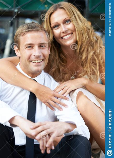 Love Wedding And Portrait Of Couple With Smile Enjoying Honeymoon Romance Celebration And