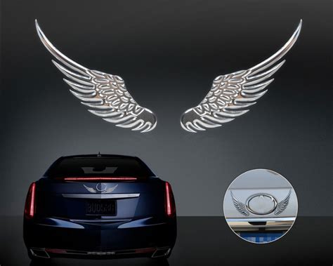beler 3d angel wings car window bumper body badge emblem sticker decal for vw polo audi a4 ford