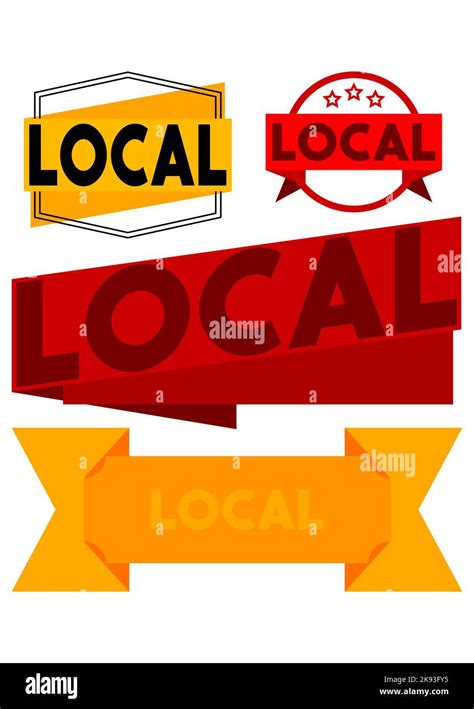 Set Of Ribbon With Local Text Banner Template Label Sticker Sign