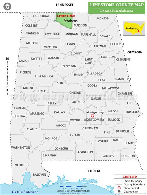 Limestone County Map Alabama