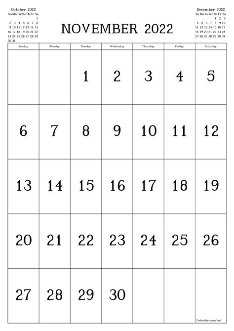 Free Printable November 2022 Calendars Wiki Calendar November 2022