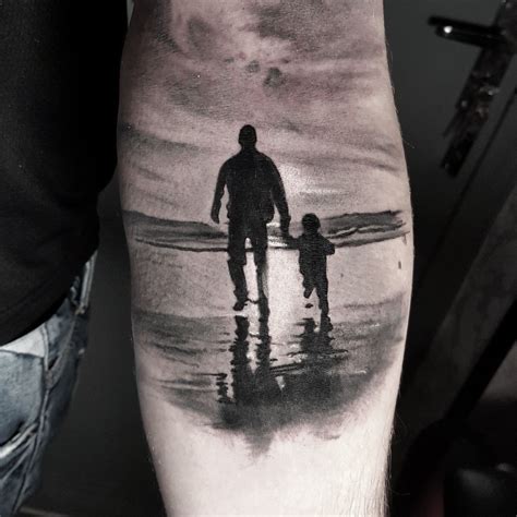 Image Result For Father And Son Silhouette Tattoo Daughters Name Tattoo