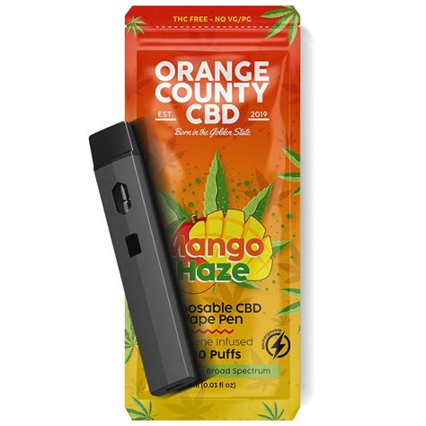 Orange County Disposable Cbd Vape 700 Puffs Mango Haze Kazam Headshop