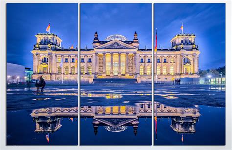 3 Pieces Berlin The Reichstag Building Leather Printlarge Wall Art