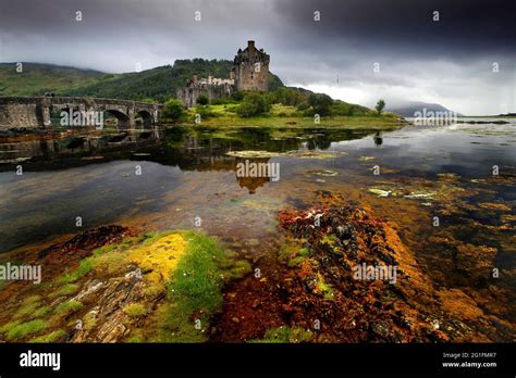 Loch Eilean Donan Castle Castle Headland Tidal Island Stone