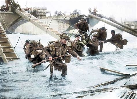 Allied Troops Storm Beaches As D Day Is Brought To Life In Colour