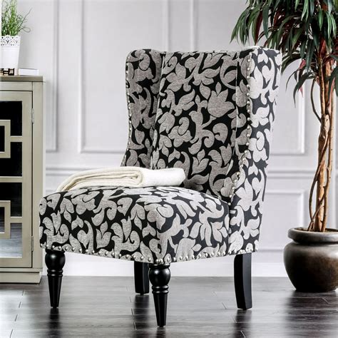 Furniture Of America Aryah Contemporary Style Floral Print Accent Chair