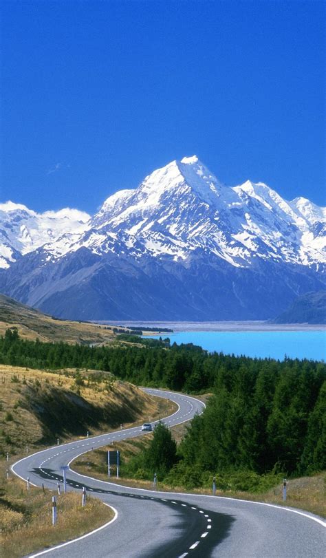 Scenic Road Mount Cook NP The South Island New Zealand New Zealand Landscape Beautiful