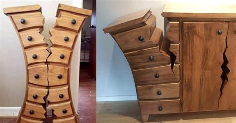New Zealand Woodworker Makes Twisted Broken Whimsical Furniture