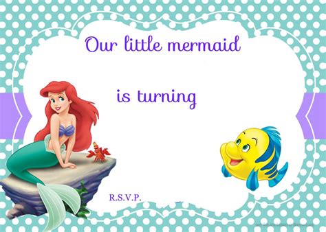 Mermaid Birthday Invitations Free Printable Free Printable