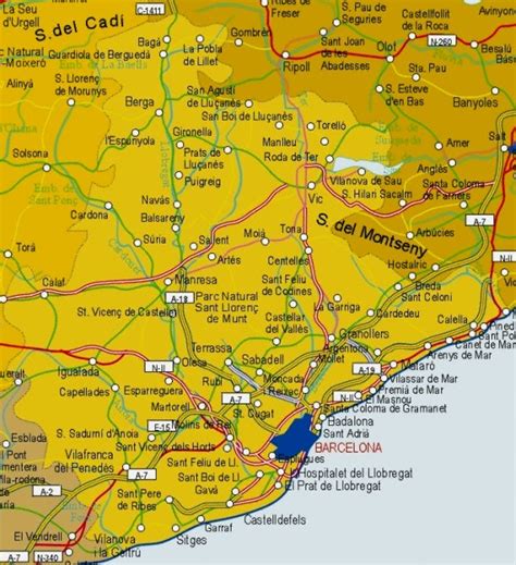 Mapa De La Provincia De Barcelona Tamaño Completo