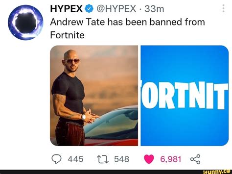 Hypex Andrew Tate Has Been Banned From Fortnite 445 Ifunny