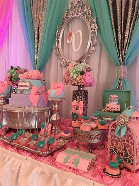 Teal And Pink Modern Chic Baby Shower Baby Shower Ideas 4u