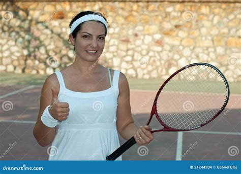 Successful Tennis Player Woman Stock Photo Image Of Cheerful Leisure