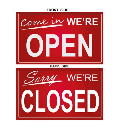 Open Closed Sign Store Open Closed Sign Red Open Closed