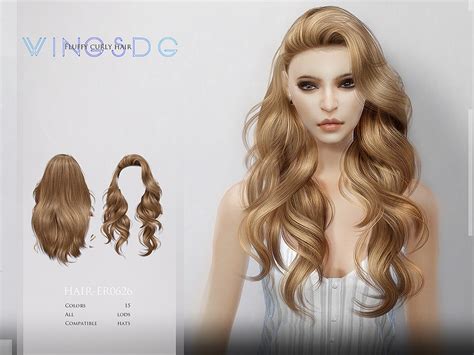 The Sims Resource Fluffy Curly Hair Er0626