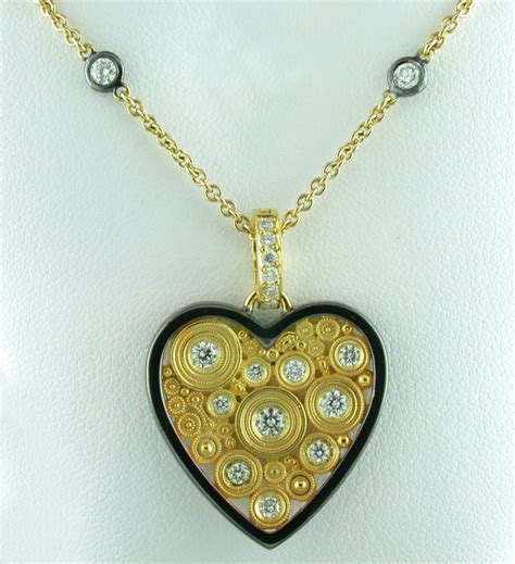 Unique Diamond And 18kt Heart Necklace At 1stdibs