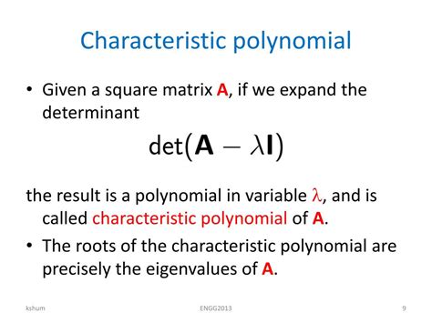Ppt Engg2013 Unit 18 The Characteristic Polynomial Powerpoint