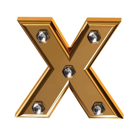 Premium Vector Gold Symbol With Metal Bolts Letter X