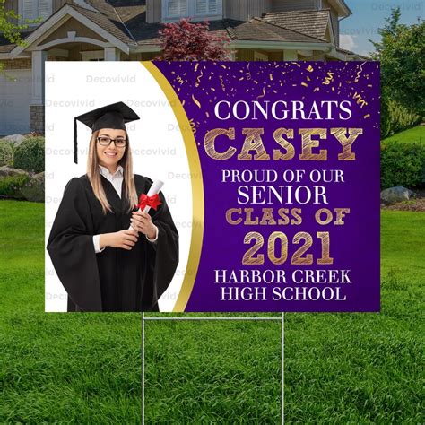 Graduation Photo Yard Sign Class Of 2022 Grad Party Outdoor Etsy