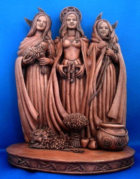 Triple Goddess Statue Maiden Mother Crone Pagan Altar Statue