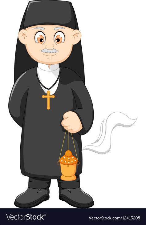Cartoon Catholic Priest Royalty Free Vector Image