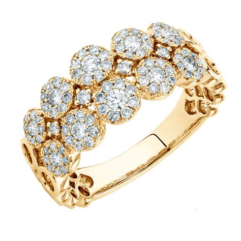 Yellow gold wedding rings & bands. Ring with 3/4 Carat TW of Diamonds in 10kt Yellow Gold