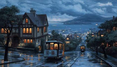 Landscape City Coast Street San Francisco Rain P Wallpaper