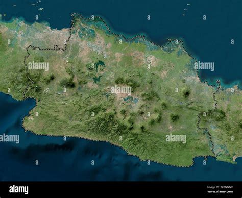 Jawa Barat Province Of Indonesia High Resolution Satellite Map Stock