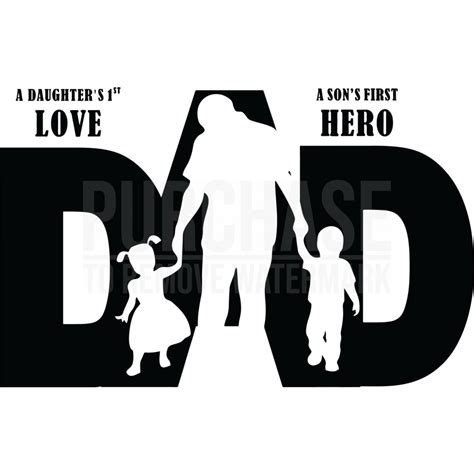 dad a son s first hero a daughter s first love svg
