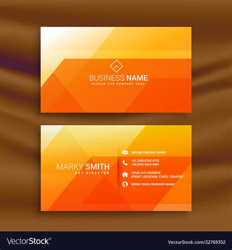 Orange Abstract Business Card Design Royalty Free Vector