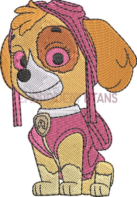 Skye Paw Patrol Free Machine Embroidery Design Download In Pes Jef