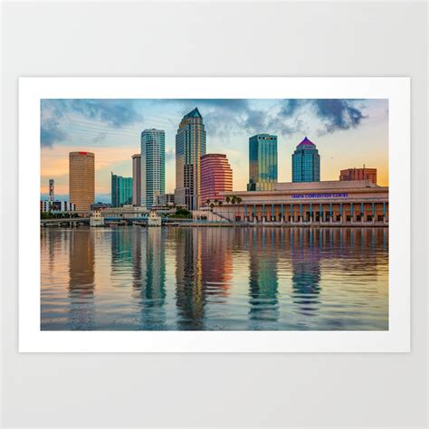 Tampa Florida Skyline And Bay Reflections Art Print By Gregory Ballos