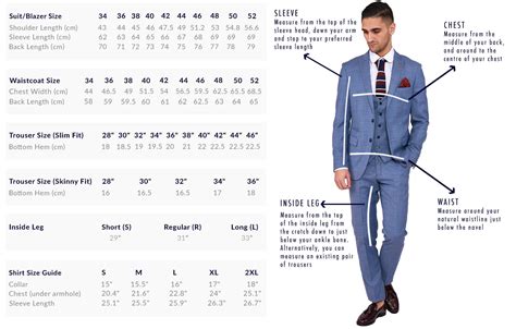 Men S Suits Size Chart Men S Size Guide How To Measure Your Body Gambaran