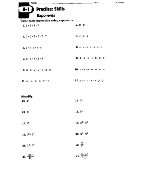 15 Best Images Of 5th Grade Math Worksheets Exponents 9th Grade Math