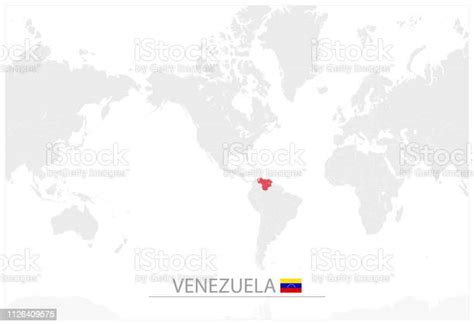 World Map With Identification Of Venezuela Stock Illustration