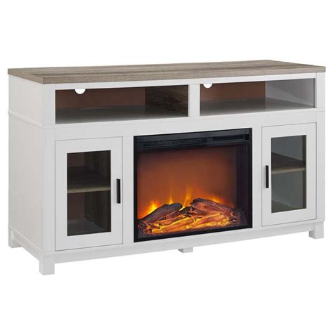 electric fireplace tv stand  white