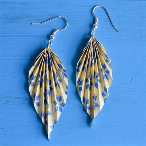 Origami Paper Leaf Earring Tutorial The Artisan Life Origami Jewelry