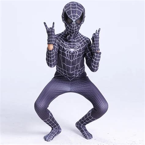 3d Miles Morales Amazing Spiderman Costume Kids Black Boys Child