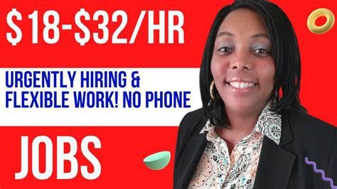 18 32 Hourly Flexible Non Phone Jobs Urgently Hiring Work From Home Remote Jobs Hiring Youtube