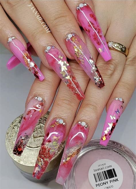 24 Hot Acrylic Pink Coffin Nails Design For Valentine S Nails Latest Fashion Trends For Woman